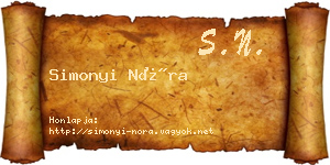 Simonyi Nóra névjegykártya