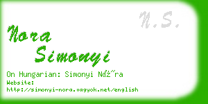 nora simonyi business card